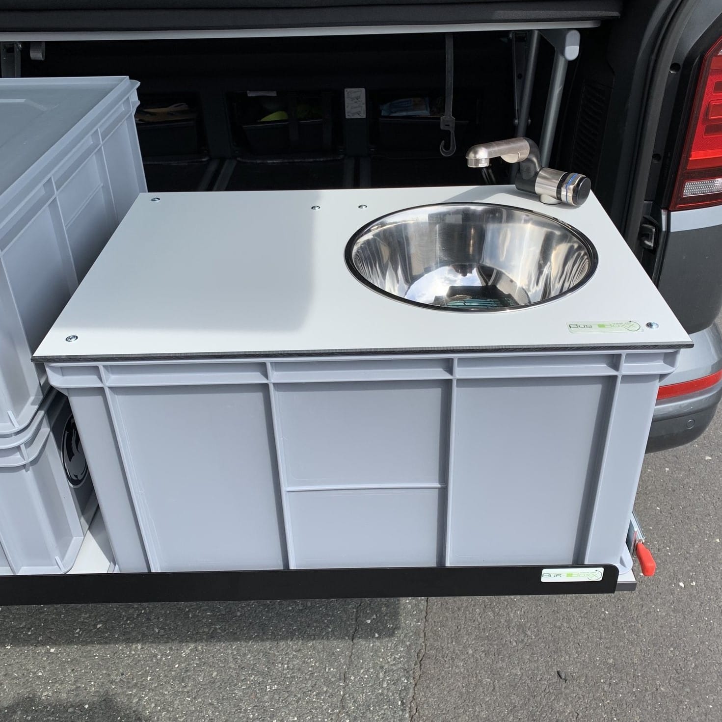 12 Volt Waschbecken Mobiles Campingbox Eurobox Handwaschbecken Spüle 
